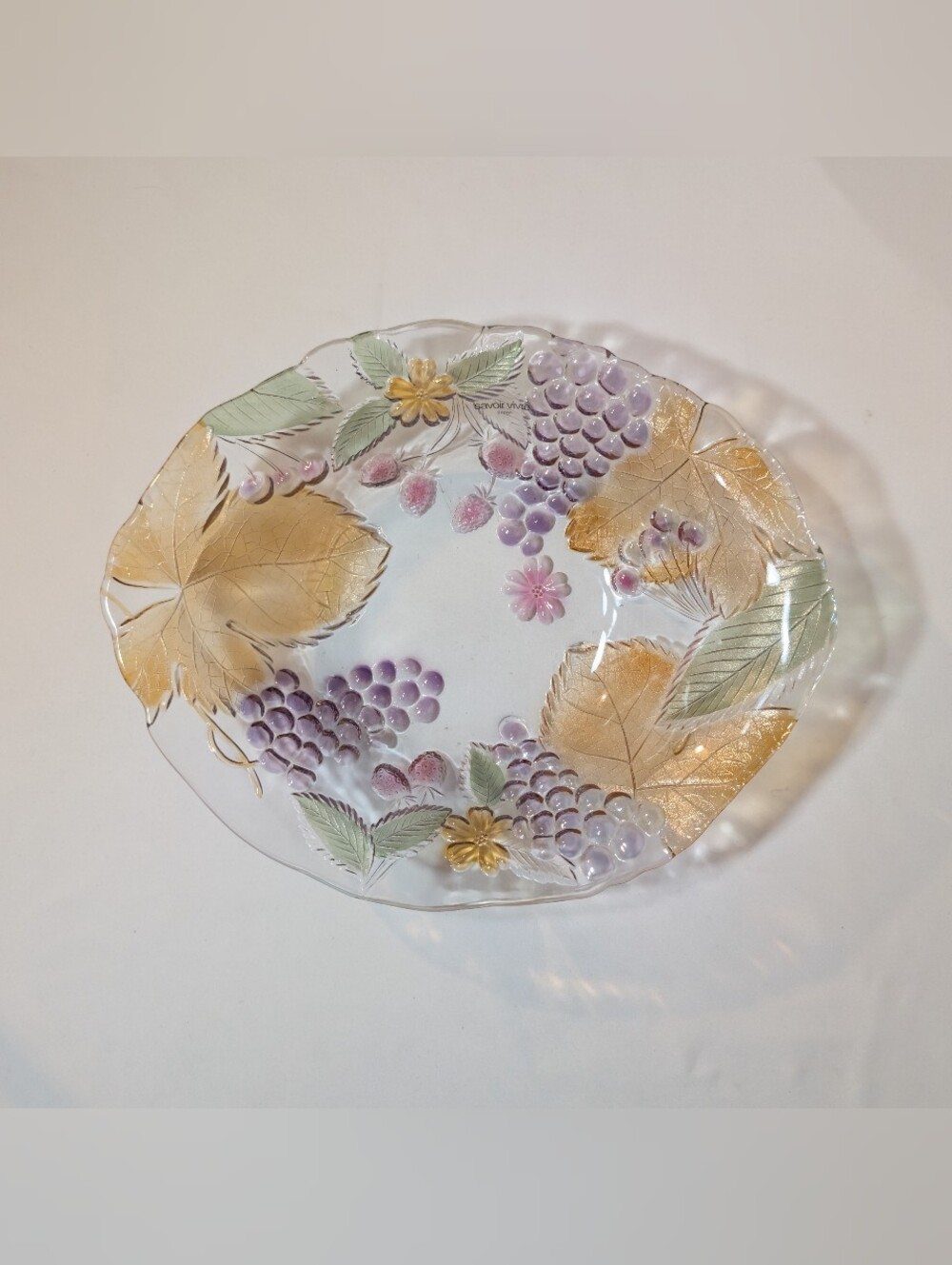 Mikasa Savoir Vivre Crystal Fruit Cornucopia Bowl Oval 14 11 3.5 Serving Display